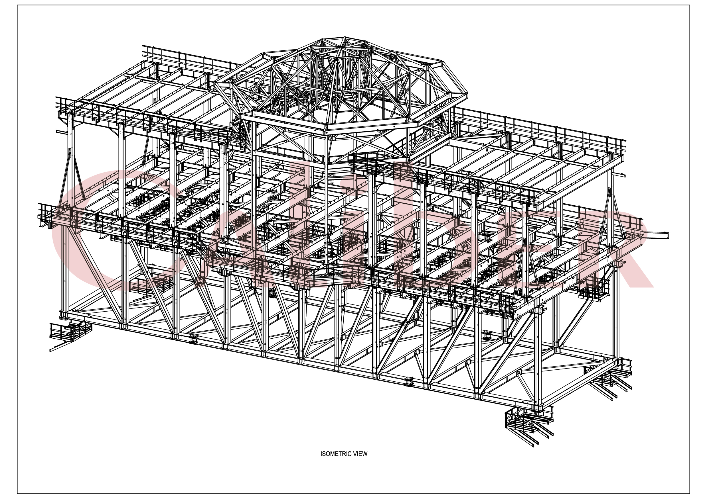 Caliber archive model: multilevel steel framing