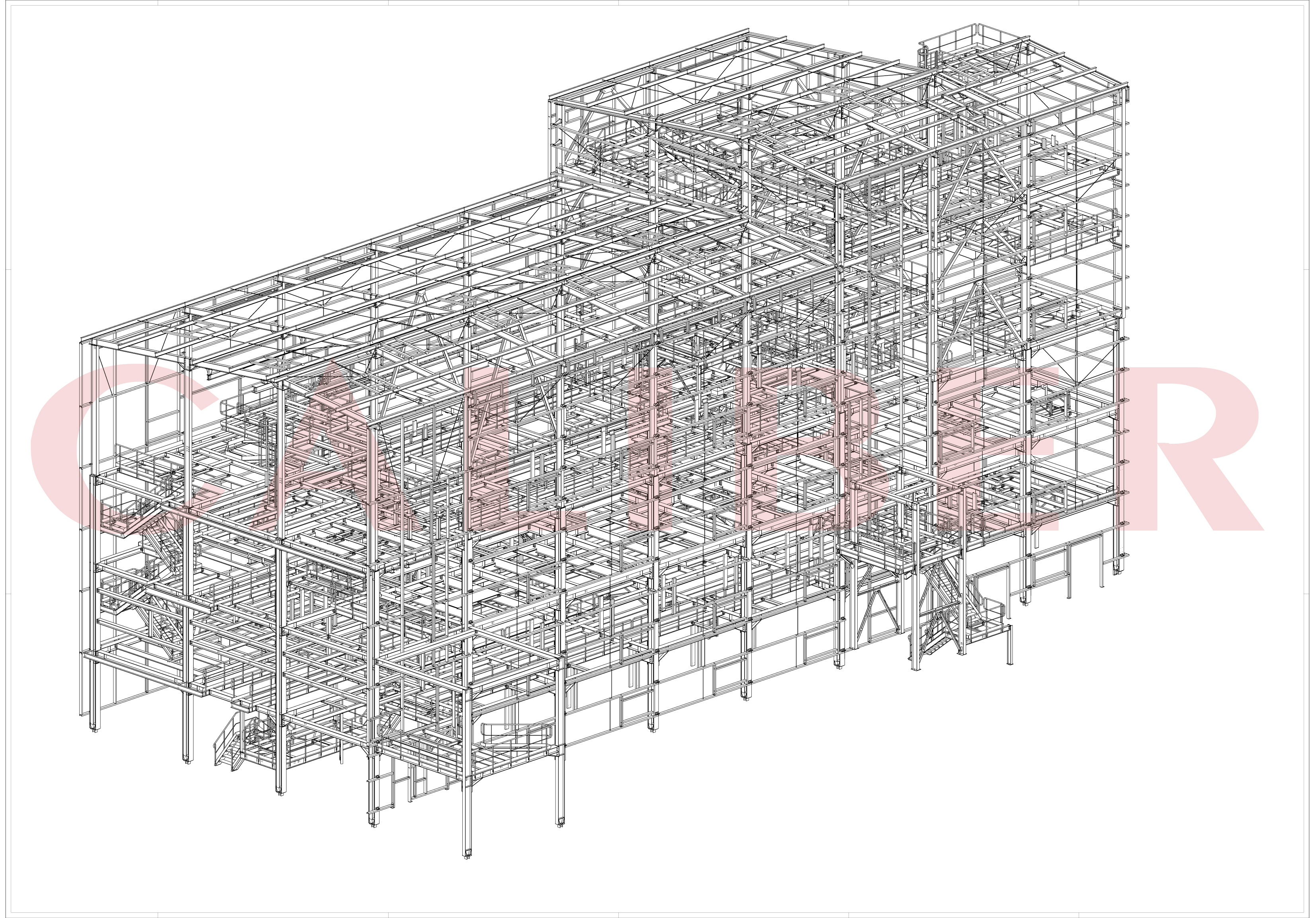 Caliber archive model: industrial steel framing
